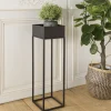 CORUMBA Sellettes En Métal|Tables D'Appoint En Métal|Sellette bois et métal noir industriel 60 cm