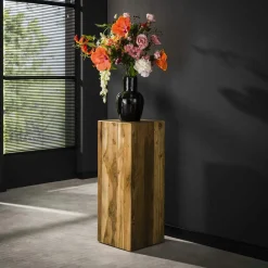 Sellettes En Métal|Sellette en bois de teck recyclé forme carrée 85 cm