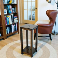 Tessa Sellettes En Métal|Sellette Hévéa double plateaux 30x30x70cm