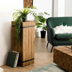 MATT Sellettes En Métal|Sellette porte-plante en teck recyclé 46 cm