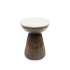 Sellettes En Métal|Tables D'Appoint Rondes|Sellette ronde bois et marbre D39 cm