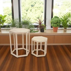 Maori Sellettes En Métal|Sellettes hexagonales hévéa (LA PAIRE)