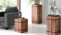 Canada Sellettes En Métal|Support pour plante teck naturel moyen modèle