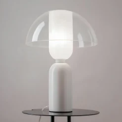 WINDER Suspensions / Lustres|Suspension blanche en verre - sablier & bague noire