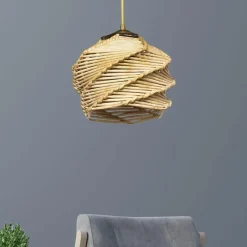 OLTEN Suspensions / Lustres|Suspension bohème forme boule - effet bambou