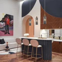 SOLANA Suspensions / Lustres|Suspension cuisine verre ambré forme cylindre