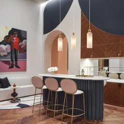 SOLANA Suspensions / Lustres|Suspension cuisine verre ambré forme cylindre