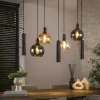NOVA Suspensions / Lustres|Suspension cuisine vintage - 4 globes verre, 3 cylindres