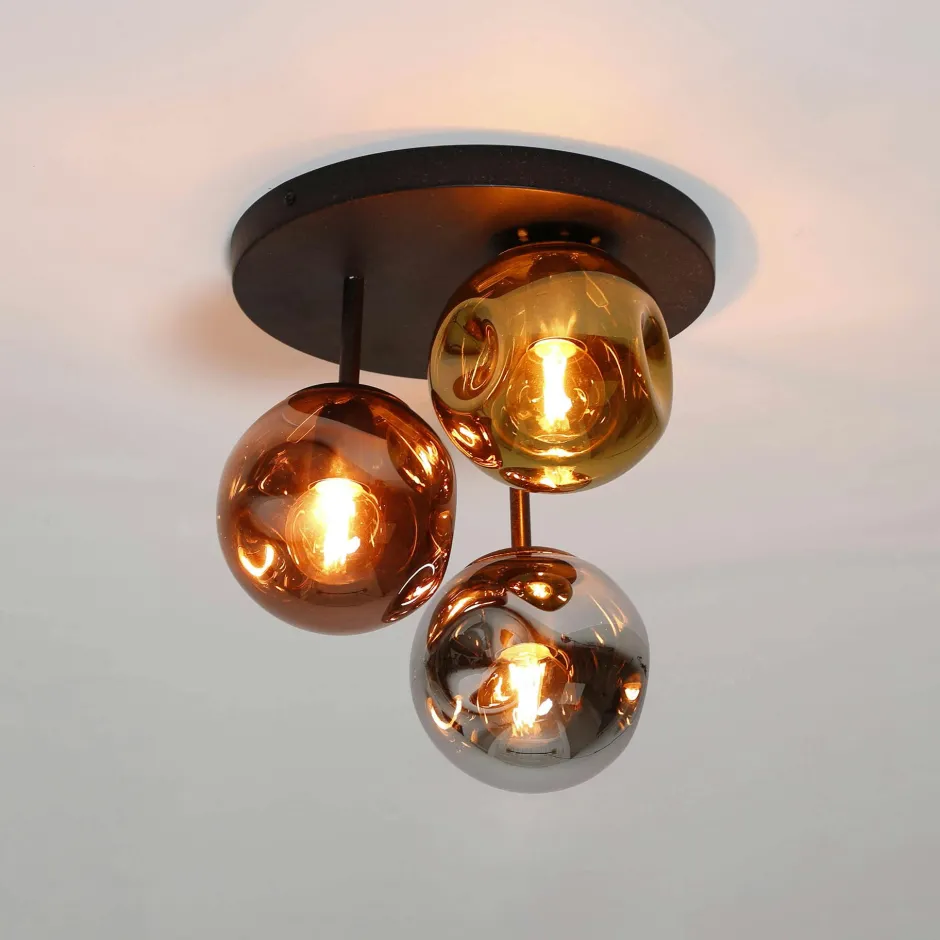 NOVA Suspensions / Lustres|Suspension cuisine vintage - 4 globes verre, 3 cylindres