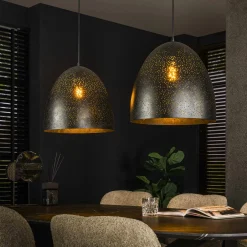 RALF Suspensions / Lustres|Suspension de table en métal, 3 abat-jour XL perforés