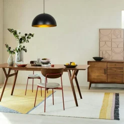 SILE Suspensions / Lustres|Suspension de table noire dôme intérieur doré Ø60 cm