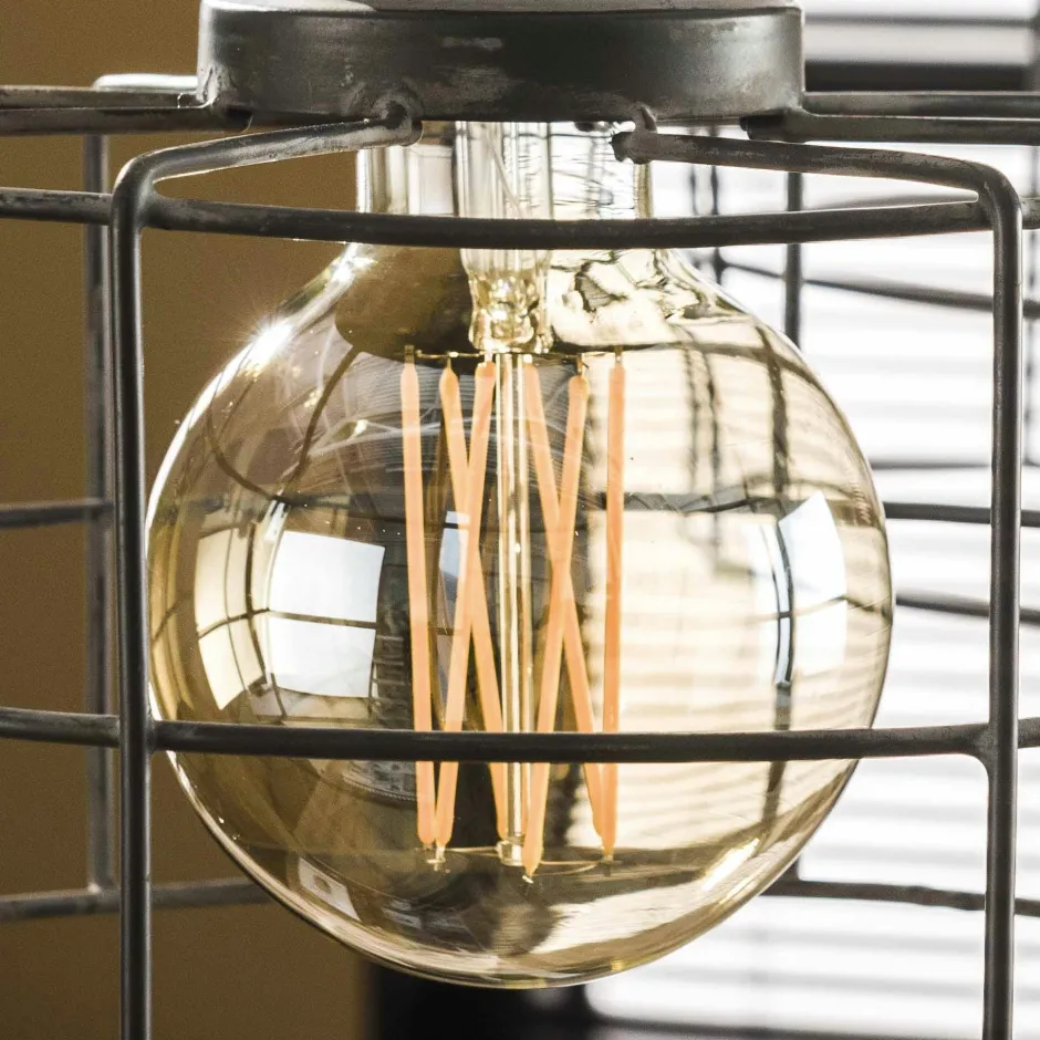 RALF Suspensions / Lustres|Lampes À Poser·Lampe Style Industriel|Suspension de table étagée en verre fumé 7 globes