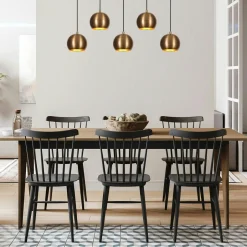 SILE Suspensions / Lustres|Suspension de table vintage en métal 5 globes