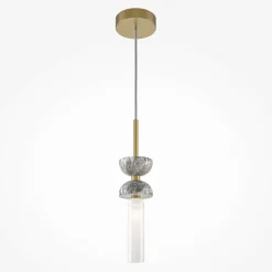 ENID Suspensions / Lustres|Suspension design blanche – sablier marbre & verre blanc