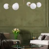 SIERRE Suspensions / Lustres|Suspension design dorée 6 globes verre dépoli