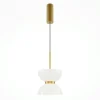 ENID Suspensions / Lustres|Suspension design dorée – sablier en verre blanc