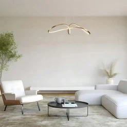 AVA Suspensions / Lustres|Suspension design LED avec boucle noire stylisée