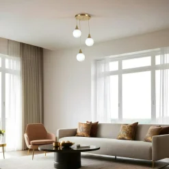 SINOP Suspensions / Lustres|Suspension design métal doré filaire forme fleur