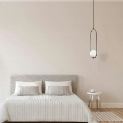 AVANOS Suspensions / Lustres|Suspension design métal noir ovale avec globe blanc