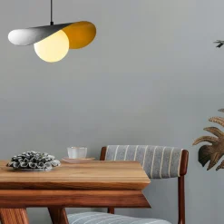 SINOP Suspensions / Lustres|Suspension design noire & doré abat-jour galbé 1 globe