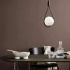 AVANOS Suspensions / Lustres|Suspension design noire forme goutte et globe blanc