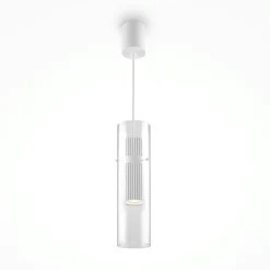 TAVA Suspensions / Lustres|Suspension design verre – cylindre blanc et transparent