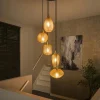 NOVA Suspensions / Lustres|Suspension en verre ambré 5 lampes