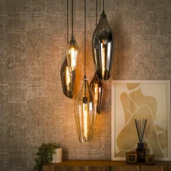 NOVA Suspensions / Lustres|Suspension en verre ambré 9 abat-jour