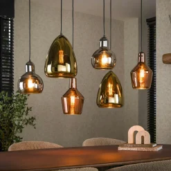 NOVA Suspensions / Lustres|Suspension en verre coloré 6 lampes