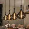 NOVA Suspensions / Lustres|Suspension en verre fumé forme goutte 4 lampes