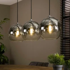 Niagara Suspensions / Lustres|Suspension en verre gris fumé forme cloche 48 cm