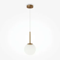 DELTONA Suspensions / Lustres|Suspension globe dorée - verre dépoli 18 cm