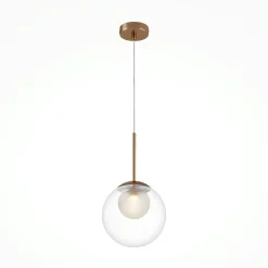 DELTONA Suspensions / Lustres|Suspension globe en verre & tige or, 20 cm