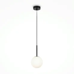 DELTONA Suspensions / Lustres|Suspension globe noire - verre dépoli 15 cm