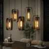 RALF Suspensions / Lustres|Lampes À Poser·Lampe Style Industriel|Suspension industrielle à double cadre 5 lampes
