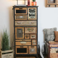 RALF Suspensions / Lustres|Lampes À Poser·Lampe Style Industriel|Suspension industrielle 7 lampes cercles finition argent vieilli