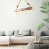 CAMOGLI Suspensions / Lustres|Suspension industrielle bois & corde - 5 ampoules