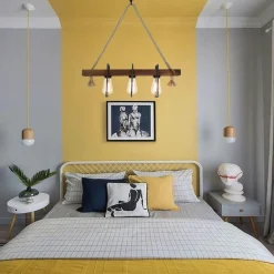 CAMOGLI Suspensions / Lustres|Suspension industrielle cube – bois et métal noir