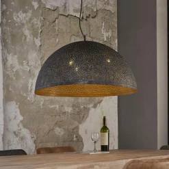 RALF Suspensions / Lustres|Suspension industrielle demi-lune ajourée marron noir