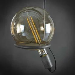 Java Suspensions / Lustres|Suspension luminaire noir 4 lampes métal ajouré 130 cm