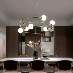 DELTONA Suspensions / Lustres|Suspension moderne - 4 globes sur structure spirale