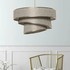 ZURICH Suspensions / Lustres|Suspension moderne blanche - abat-jour triple, moderne