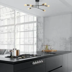 MARATEA Suspensions / Lustres|Suspension moderne cuivrée 6 lampes sur tige