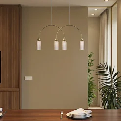 SOLANA Suspensions / Lustres|Suspension moderne double arche - verre gris fumé