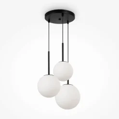 DELTONA Suspensions / Lustres|Suspension moderne noire - 3 globes en grappe