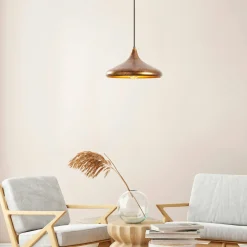 SILE Suspensions / Lustres|Suspension métal effet cuivre brossé – forme soucoupe