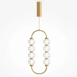 BELLA Suspensions / Lustres|Suspension rétro verre - perles ciselées cadre doré