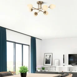 SIERRE Suspensions / Lustres|Suspension salle à manger - 6 globes, forme étoile