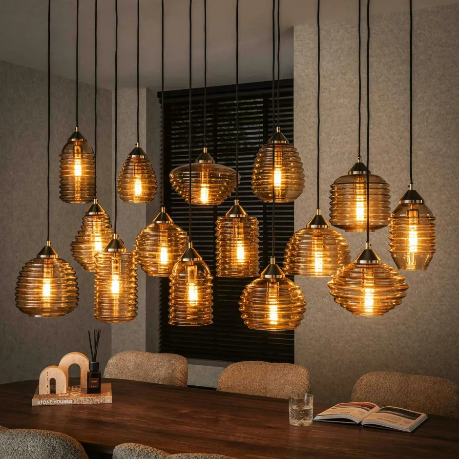 NOVA Univers Déco·Vintage|Suspensions / Lustres|Suspension vintage 7 lampes