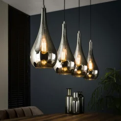 RALF Suspensions / Lustres|Suspension vintage 3 lampes cuivrées forme ellipse